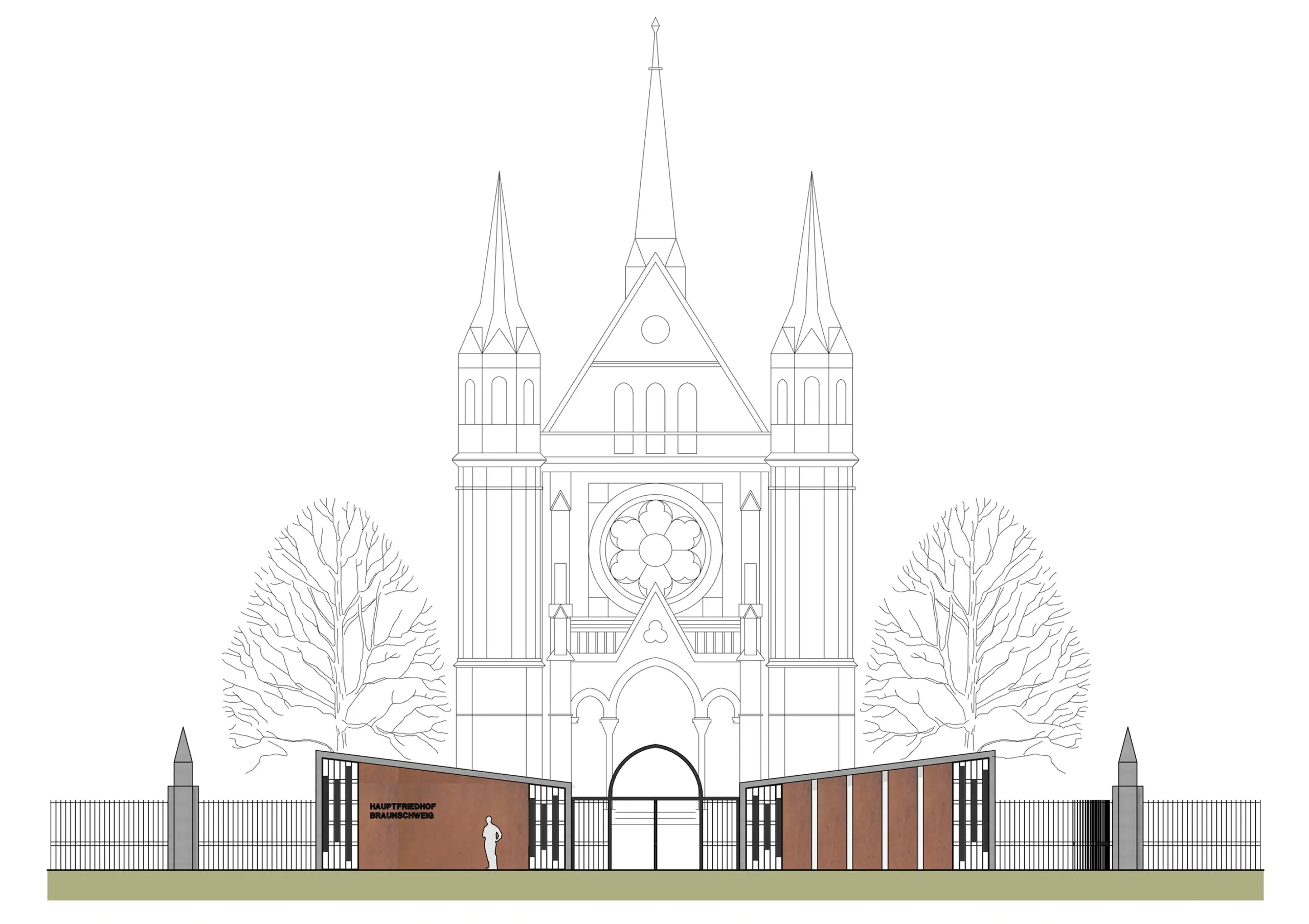 Neues Eingangsgebäude am Hauptfriedhof Braunschweig